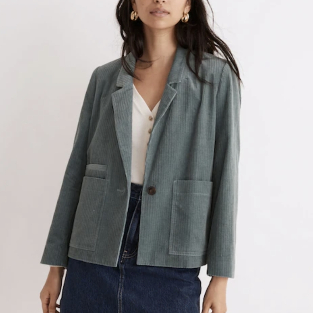 Madewell Teal Corduroy Blazer - Picture 4 of 5